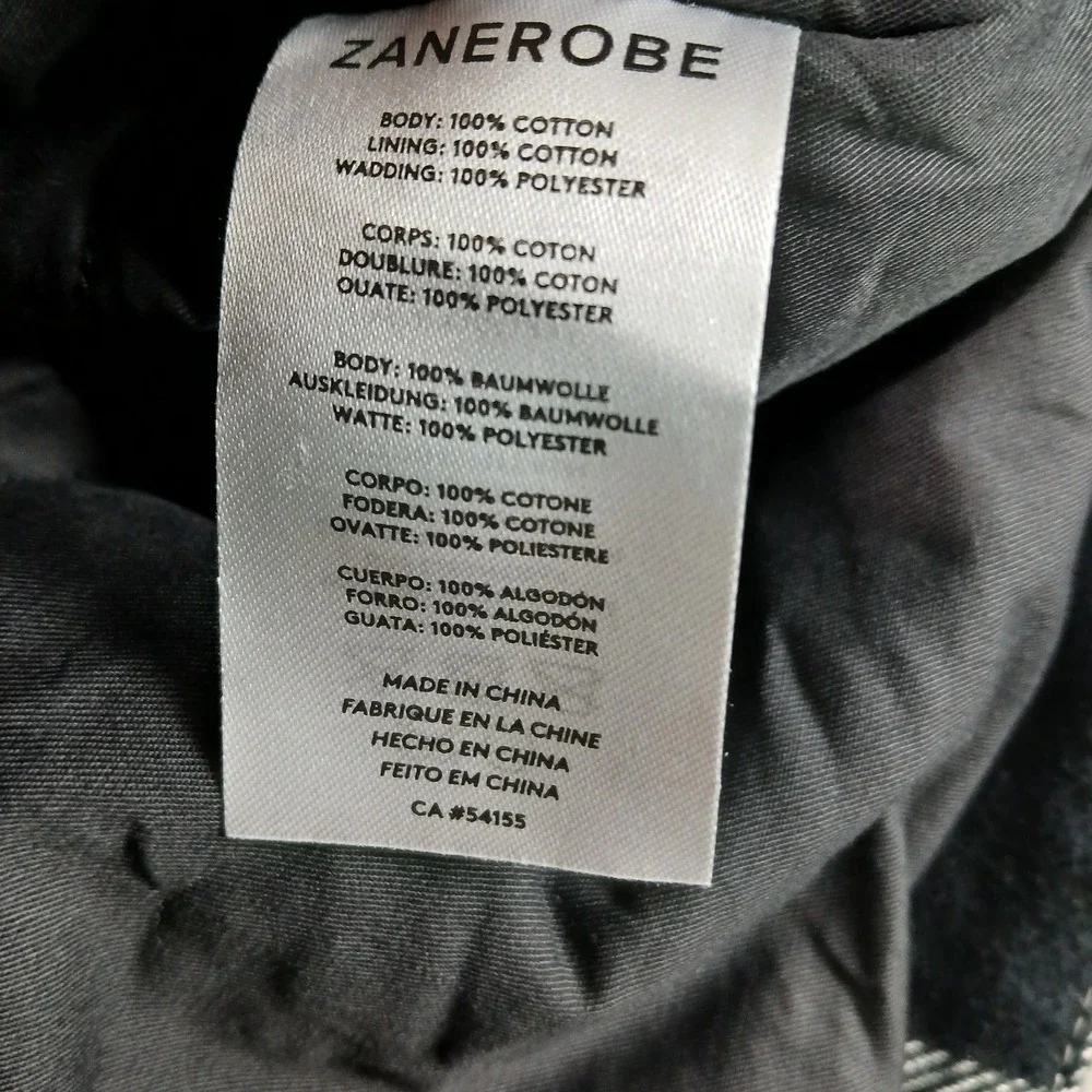 Zanerobe‎ Hike Shacket Mens Large Black White Plaid Flannel Cotton Snap Front